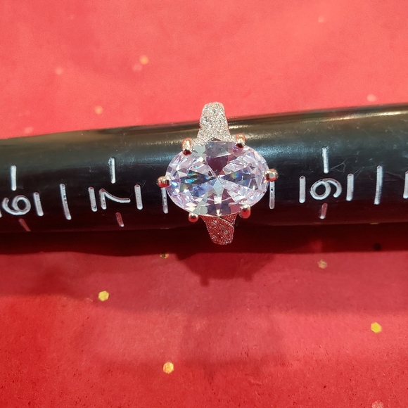 Silver Pear cut ring size 8 - Picture 6 of 7